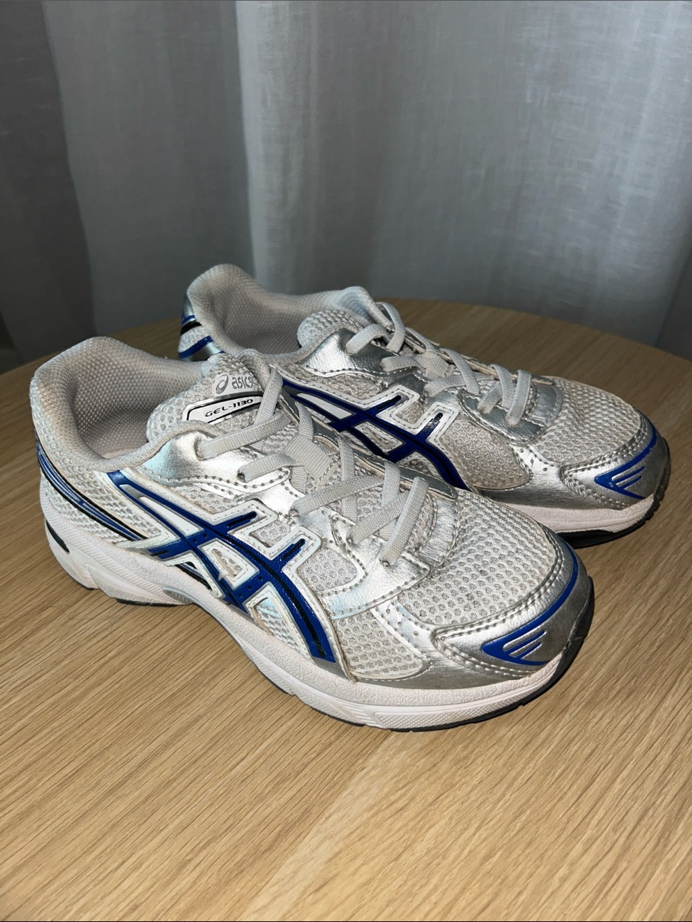 ASICS Kids Silver and Blue Athletic Sneakers
